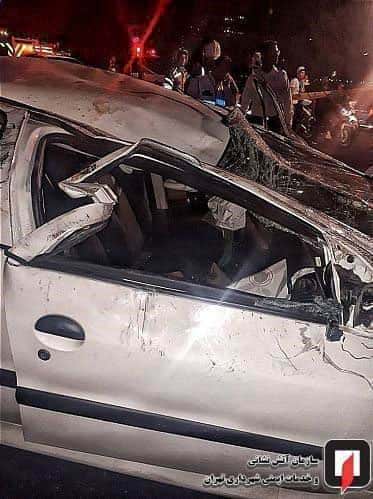 مرگ دلخراش راننده پژو ۲۰۶ در بزرگراه یادگار امام